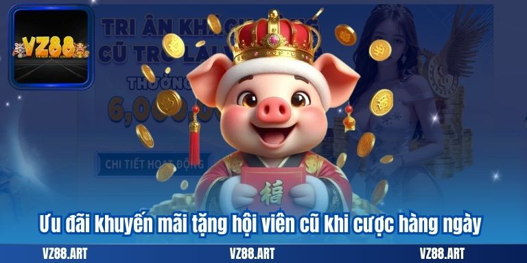 Ưu đãi khuyến mãi tặng hội viên cũ khi cược hàng ngày